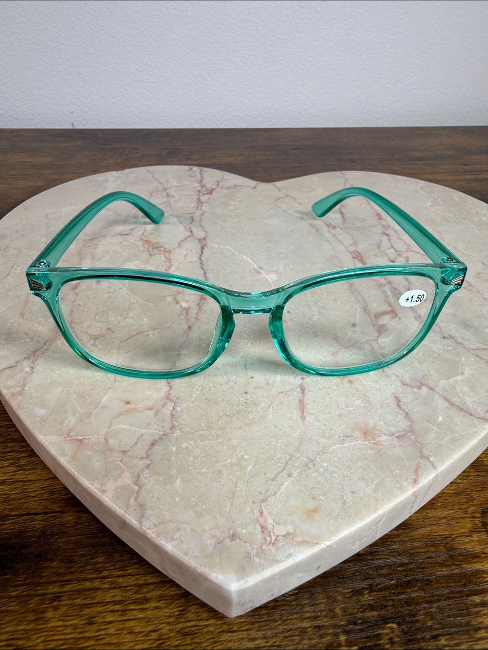 Reading Unisex Glasses Rx Cyl + 1.50- Transparent Teal Green Frame